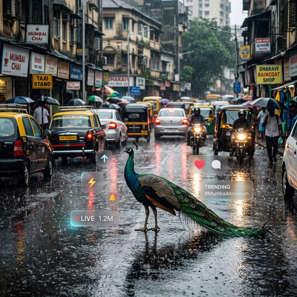 BIG UPDATE 🚨 Mumbai Shocked! Peacocks Walking on Busy Roads – Viral Video Breaks Internet